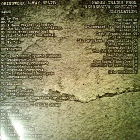 Nasum / Retaliation / Vivisection / C.S.S.O. - Grindwork 4-Way Split